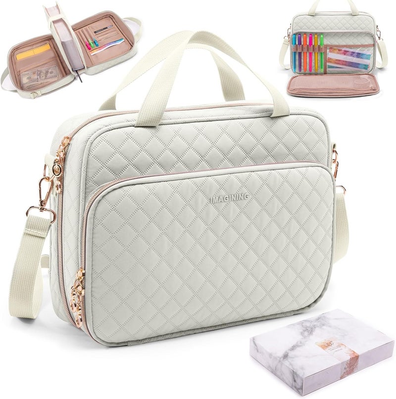 IMAGINING Large Bible Case with Bible Cover for Women - Bible Carrying Case with Shoulder Strap - Bible Bag Packed in Gift Box - Bible Carrier with Pockets for Bible Study Suppliers - Bible Gift Girls - Image 1